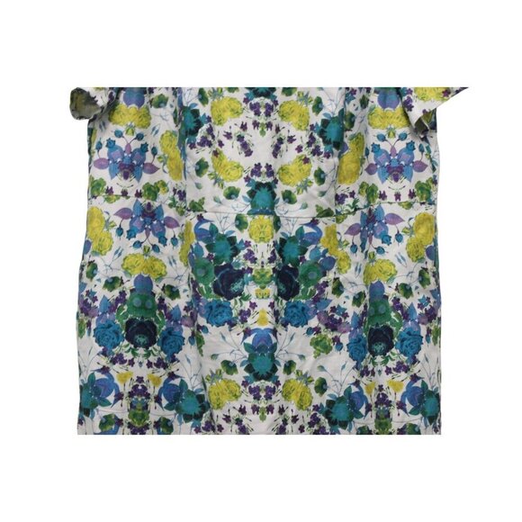 Talbots Midi Dress Size 22W Floral Multicolor Colorful Cotton Linen Lined Formal - Picture 4 of 12